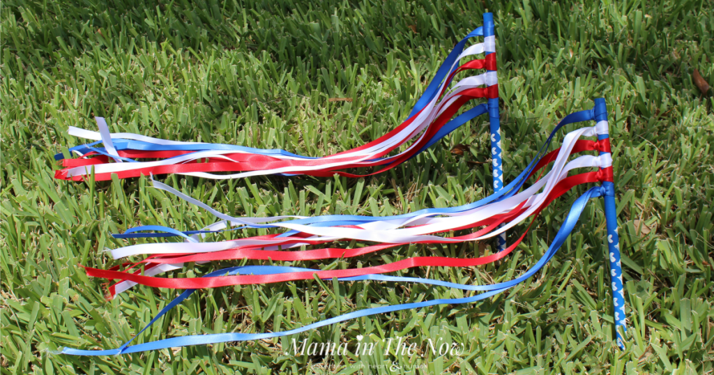 Easy Red White and Blue Patriotic Ribbon Wand