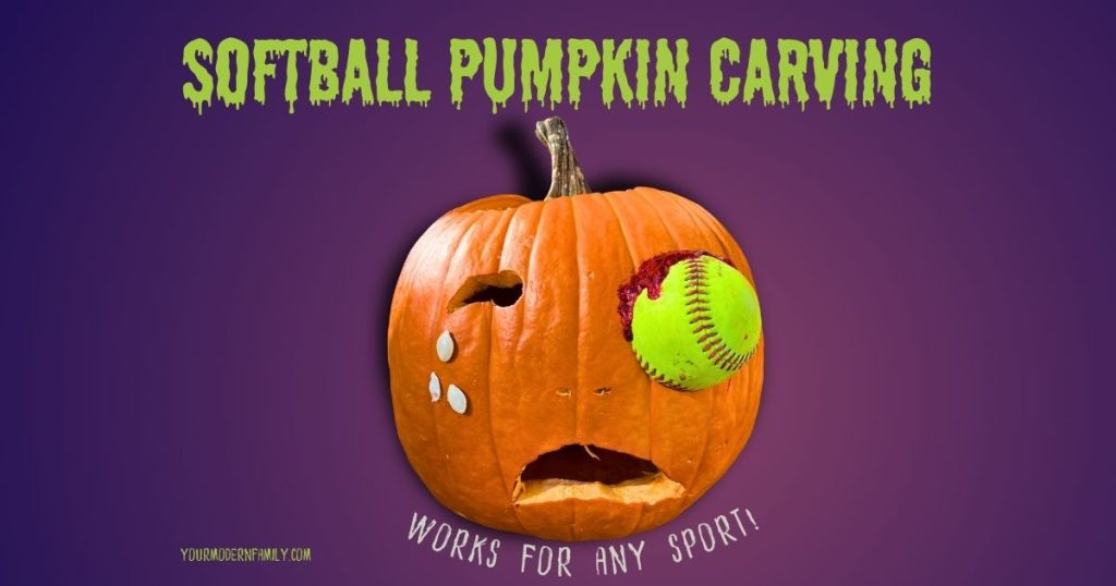 Softball pumpkin carving