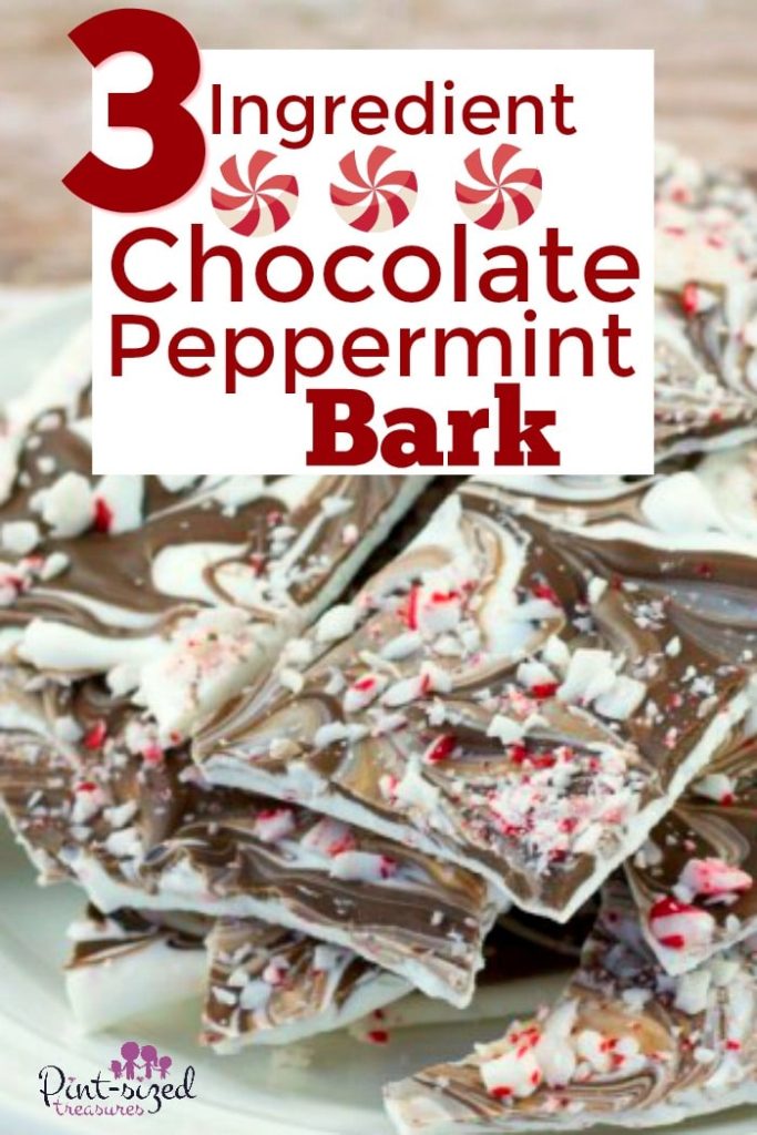 Three Ingredient Chocolate Peppermint Bark · Pint-sized Treasures